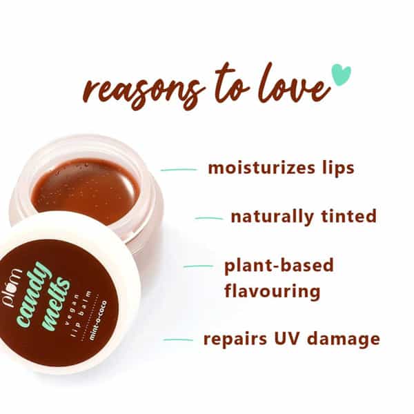 Plum Candy Melts Vegan Lip Balm | Mint-O-Coco- 12 Gm