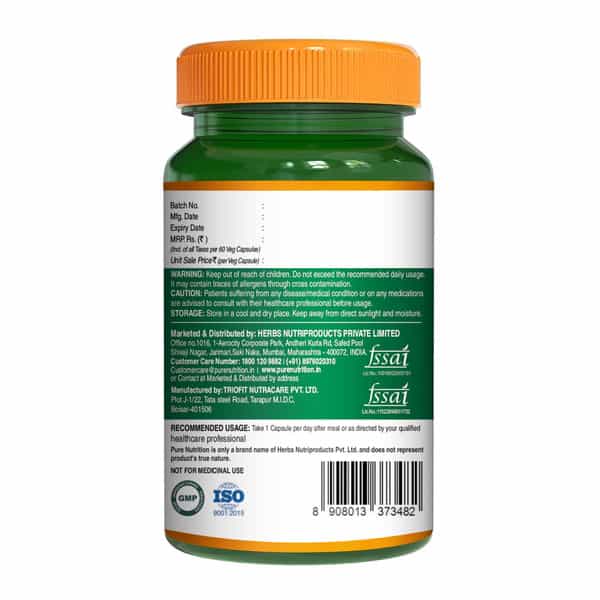 Pure Nutrition Vitamin B-Complex Tablets - 100% Rda For B Vitamins - 60 Veg Capsules