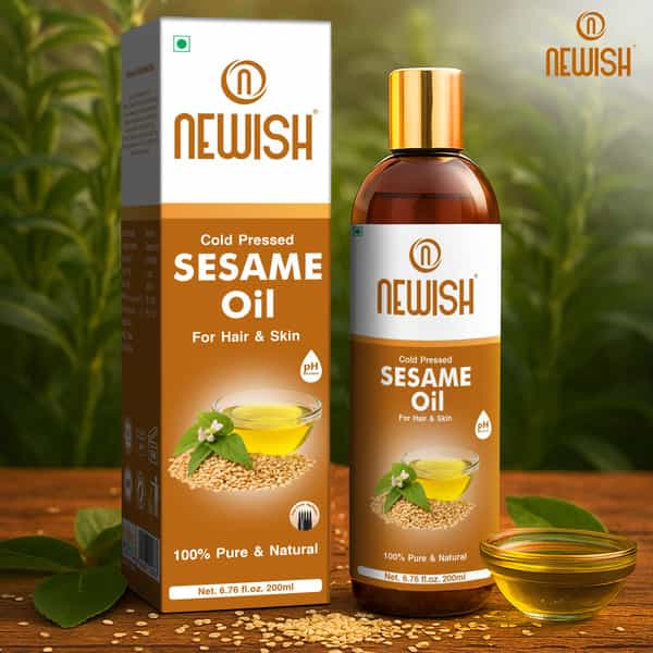 Newish Cold Pressed Sesame Oil For Hair Skin And Massage (Til Ka Tel / Til Oil) 200Ml