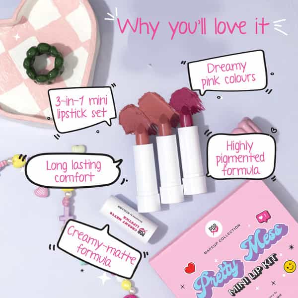 Myglamm Popxo Makeup Collection -Mini Lip Kit-Pretty Mess