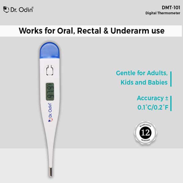 Dr. Odin Dmt101 Digital Medical Thermometer Fda Approved Quick 40 Second Reading Pack Of 2