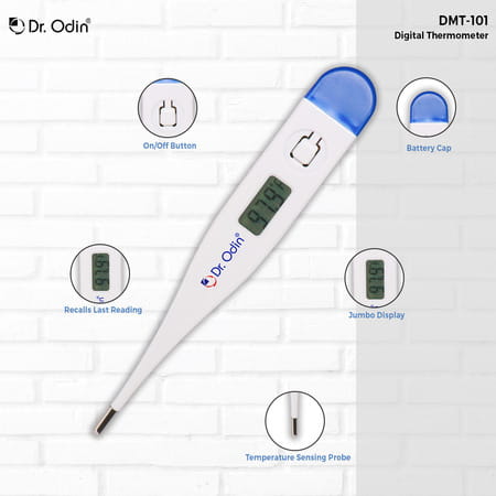 Dr. Odin Dmt101 Digital Medical Thermometer Fda Approved Quick 40 Second Reading Pack Of 2