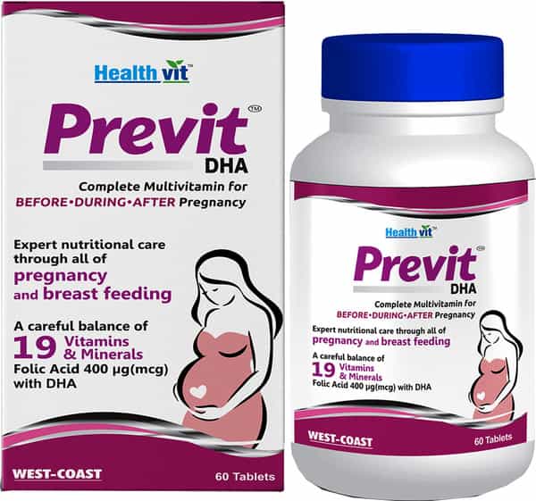 Healthvit Previt Prenatal Complete Multivitamin For Pre-Post Pregnancy - 60 Tablets