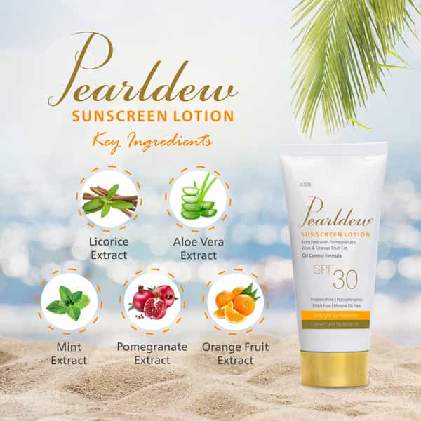 Pearldew Sunscreen Lotion (Spf 30) 50 Ml | With Aloe Vera | Uva & Uvb Protection (Pack Of 1)