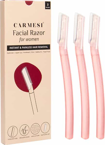 Carmesi Facial Razor For Women - For Instant & Painless Hair Removal - Pack Of 3