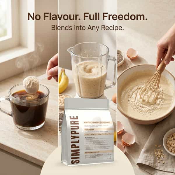 Nutrazen Simplypure Fermented Yeast Protein Powder 1Kg Unflavoured | 25.1G Protein | Pdcaas 1.0