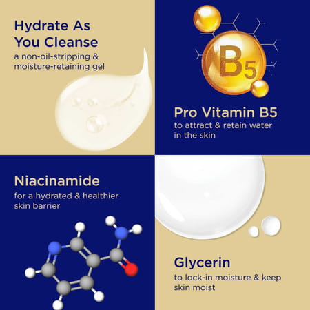 Undry Hydrating Face Wash For Dry Skin (100 Ml) Facewash Cleanser For Face With Niacinamide | Vit B5