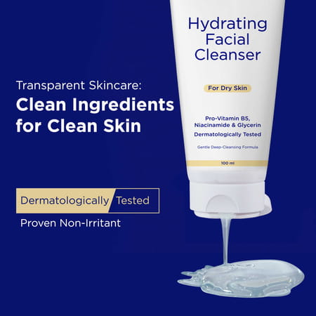 Undry Hydrating Face Wash For Dry Skin (100 Ml) Facewash Cleanser For Face With Niacinamide | Vit B5