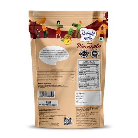 Delight Nuts Dried Pineapple - Made By Natural Fruit 200gm