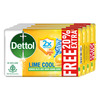 Dettol Lime Cool Bathing Soap Bar With 2X Menthol & Long Lasting Freshness - 125G (Buy 3 Get 1 Free)