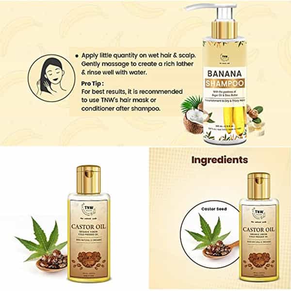 Tnw The Natural Wash Castor Oil And Banana Shampoo | Virgin Cold Pressed Oil & Natural Shampoo
