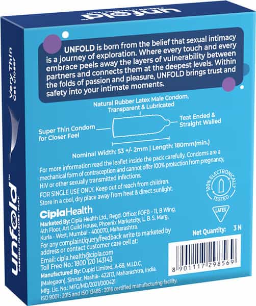 Unfold Very Thin Box Of 3 Condoms