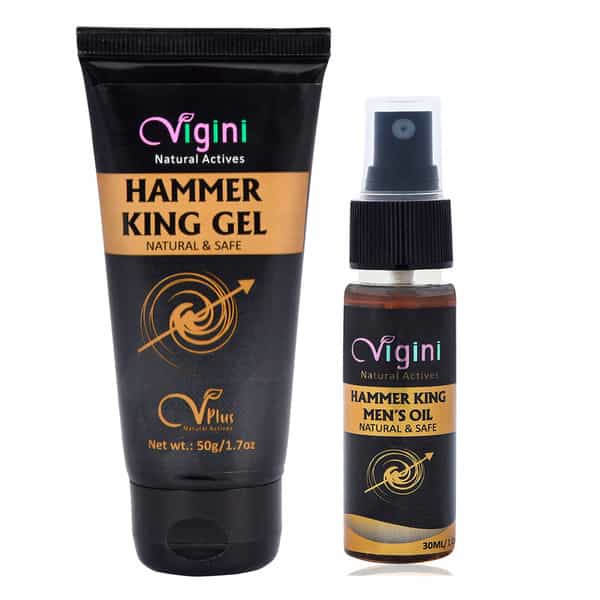 Vigini Hammer King Men Sexual Lubricant Massage Cream + Penis Growth Massage Oil Long Lasting Sex