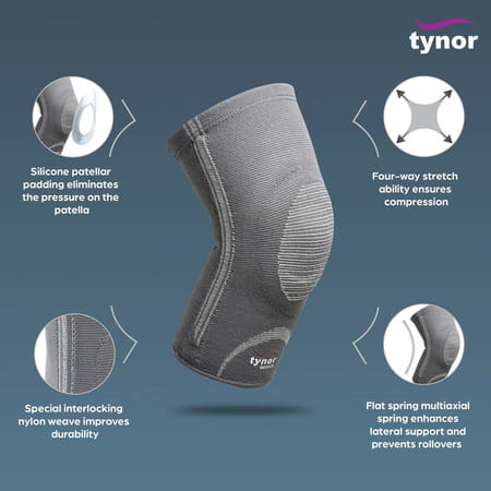 Tynor Knee Cap With Patellar Ring Grey Large 1 Unit