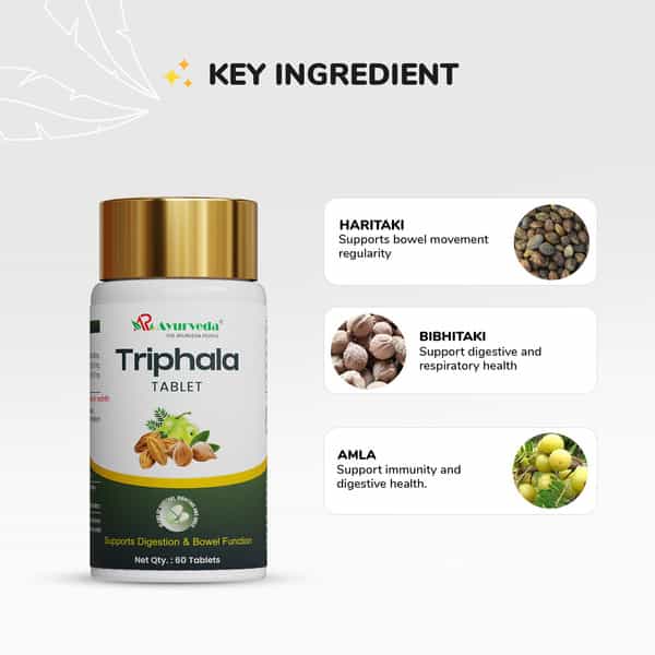 A R Ayurveda Triphala Tablets Blend Of Amla | Haritaki And Bibhitaki Supports Digestion - 60 Tablets