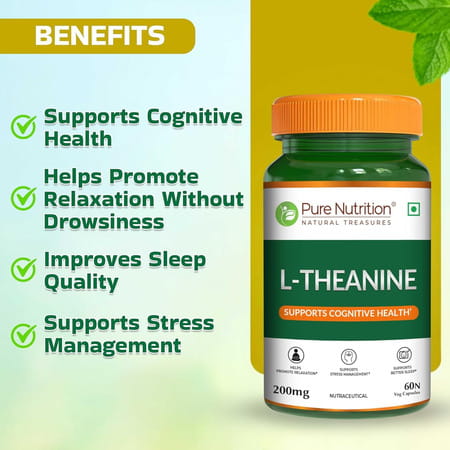 Pure Nutrition L-Theanine 200mg - 60 Veg Capsules