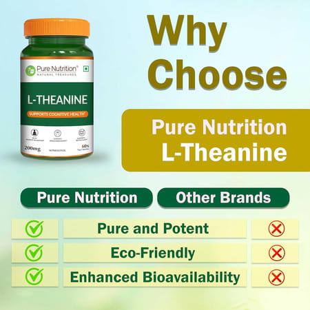 Pure Nutrition L-Theanine 200mg - 60 Veg Capsules