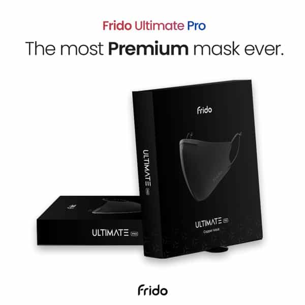 Frido Ultimate Pro Copper Treated Mask|Nose Clip|Ear Loop|Washable|Imported|Small Size (Pack Of 10)