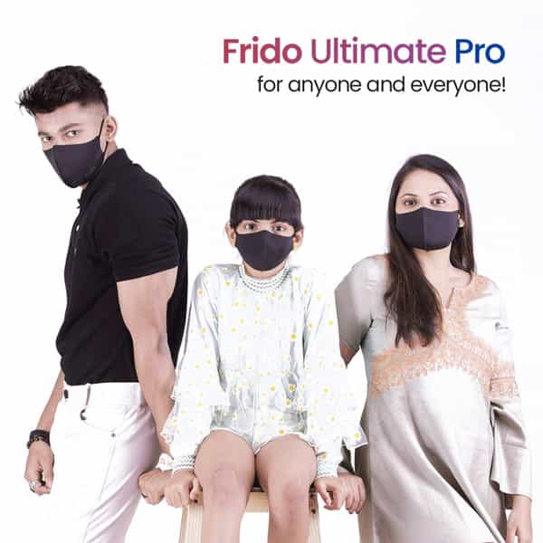Frido Ultimate Pro Copper Treated Mask|Nose Clip|Ear Loop|Washable|Imported|Small Size (Pack Of 10)