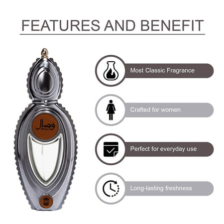 Ajmal Wisal Eau De Parfum 50ml Perfume For Women And Raindrops Femme Deodorant 200ml For Women