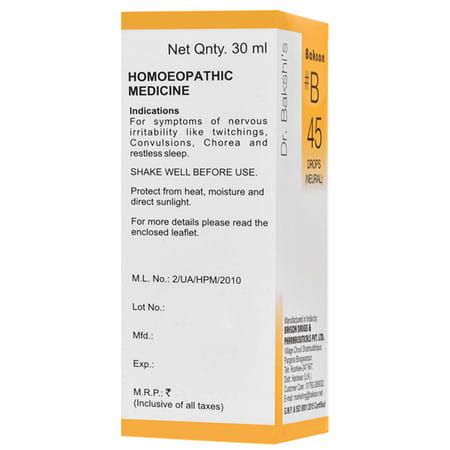 Dr Bakshi'S Bakson Homoeopathy B45 Neural Drops 30 Ml