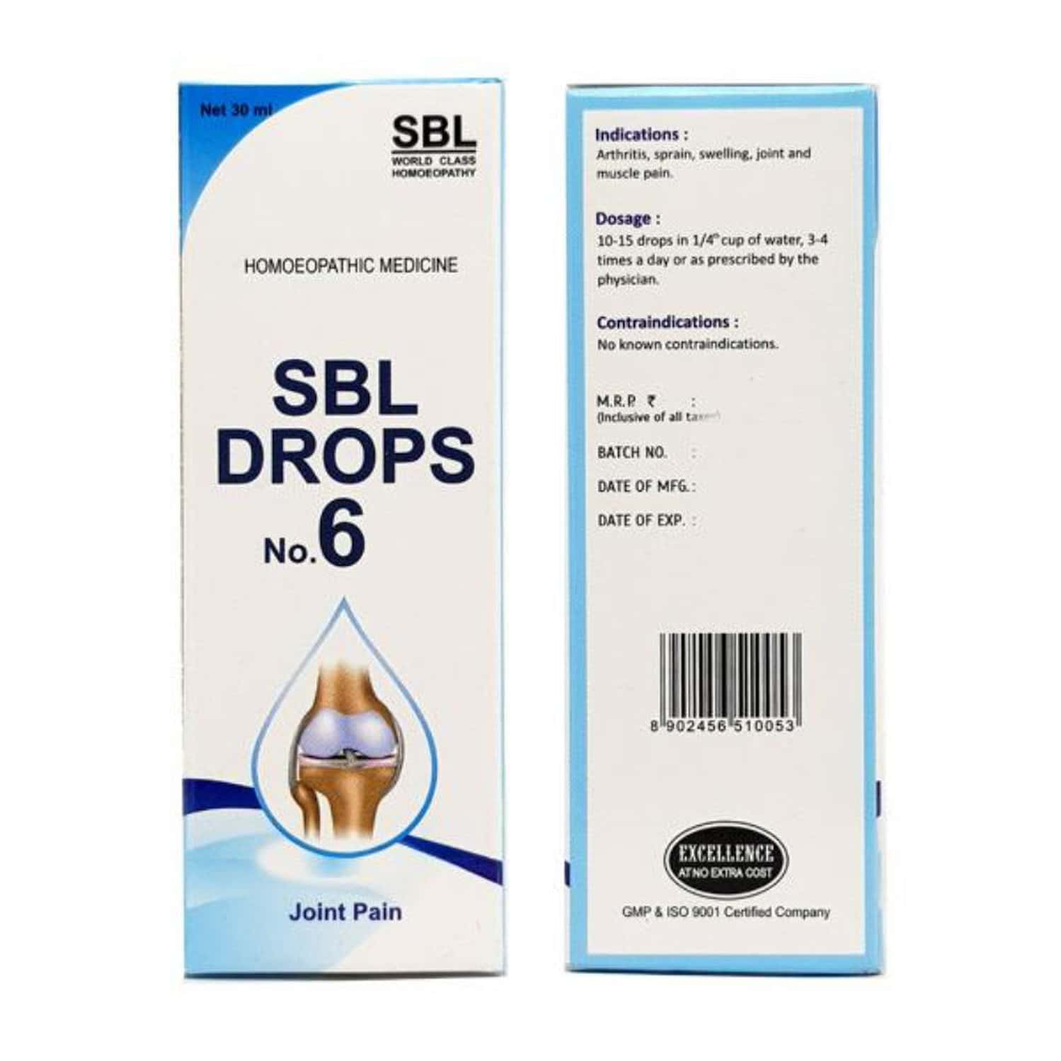 Sbl Drops No. 6 (for Joint Pain) 30 Ml Pack Of 3