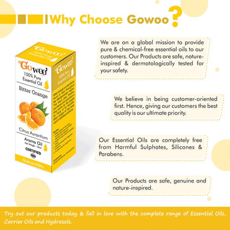 Go Woo 100% Pure Bitter Orange Body Oil Skin Lightening For Daily Use 30 Ml