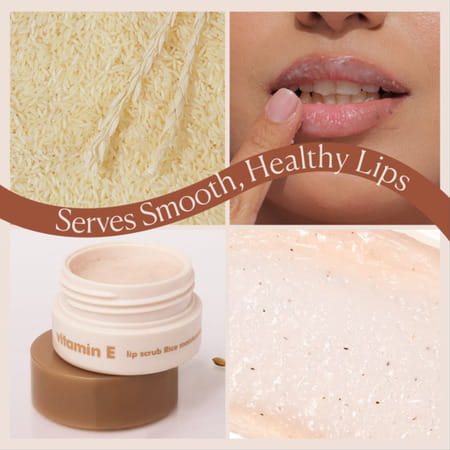 The Face Shop Vitamin E Gentle Exfoliating Lip Scrub With Korean Rice | Smooth Glowy Lips - 5g