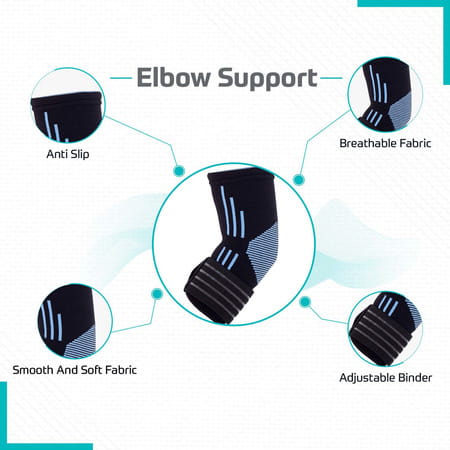 Beatxp Black Color 3d Elbow Support For Gym (1 Pair) In (Small) Size