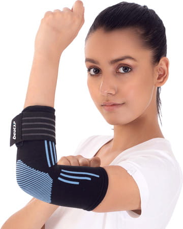 Beatxp Black Color 3d Elbow Support For Gym (1 Pair) In (Small) Size