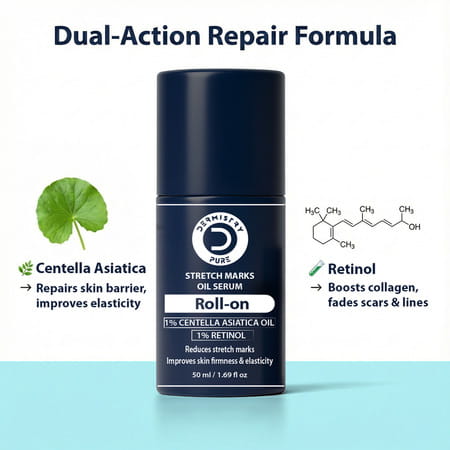 Dermistry Stretch Marks Scar Removal Roll On Oil Serum Pregnancy Safe With Shea Butter Bio Oils 50ml