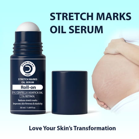 Dermistry Stretch Marks Scar Removal Roll On Oil Serum Pregnancy Safe With Shea Butter Bio Oils 50ml