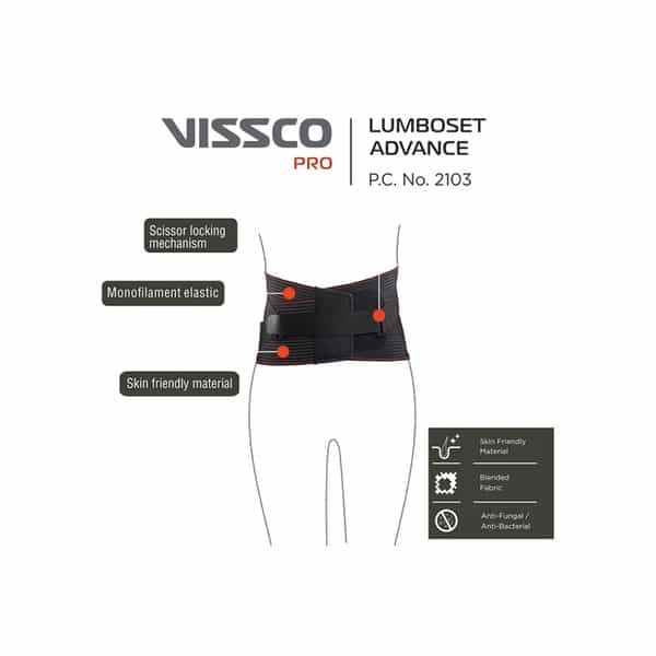 Vissco Contoured Sacro Lumber Belt With Straps Xxl