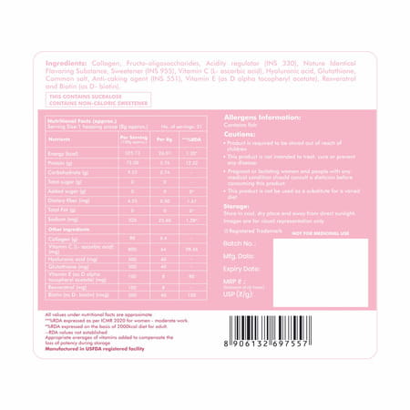 Dr. Morepen Skin Collagen | Strawberry Watermelon | Powder | Jar 250gm