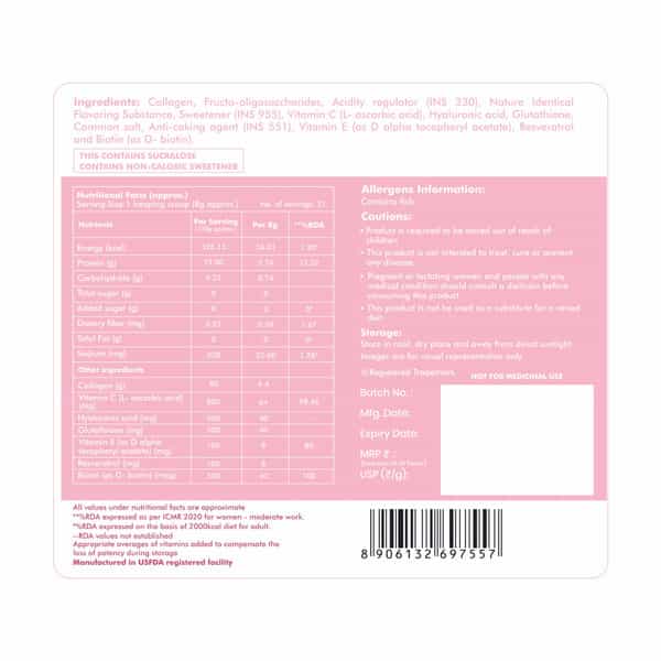 Dr. Morepen Skin Collagen | Strawberry Watermelon | Powder | Jar 250Gm