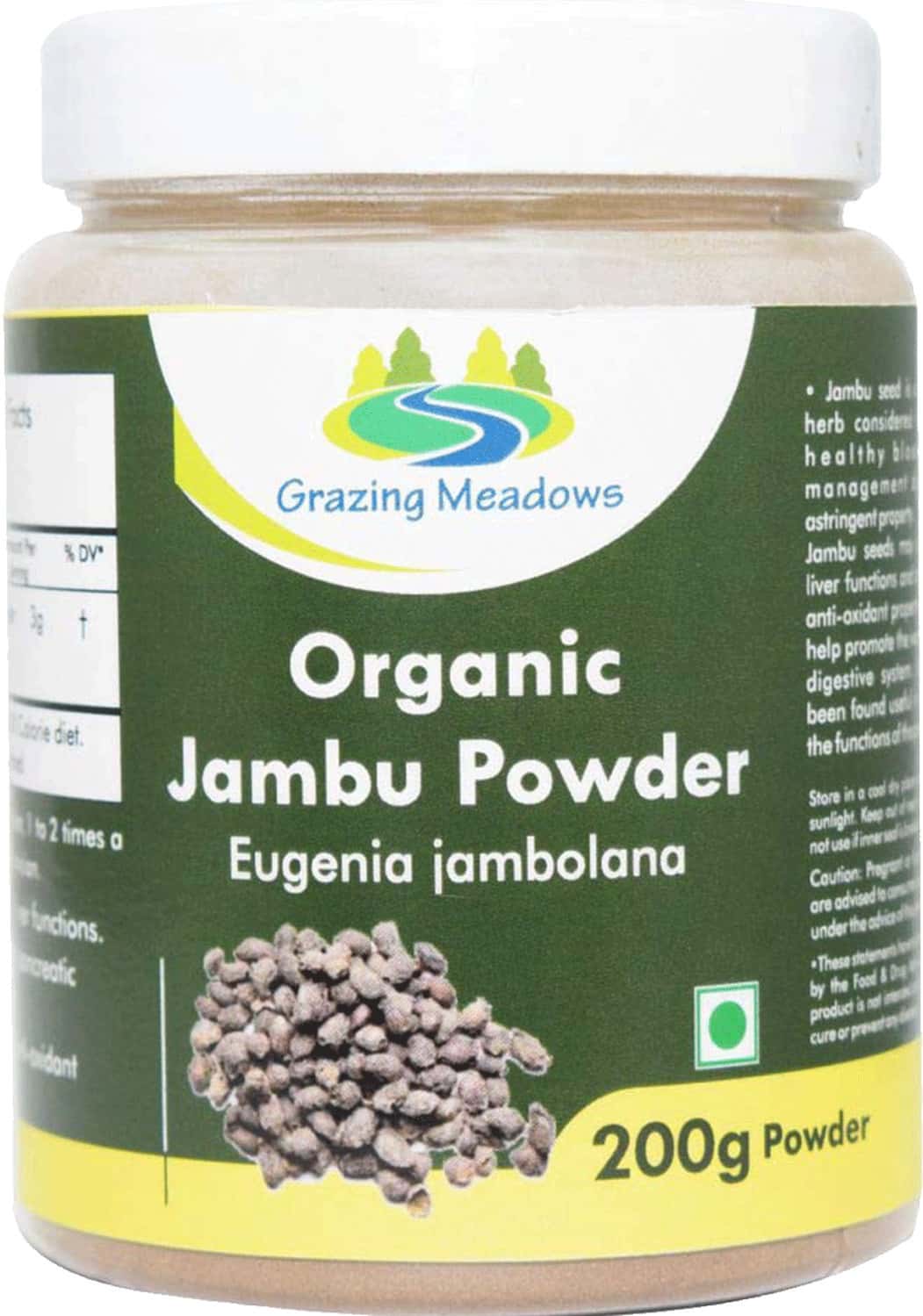 Grazing Meadows Organic Jamun Seed Powder 200 Gms (Pack Of 4)