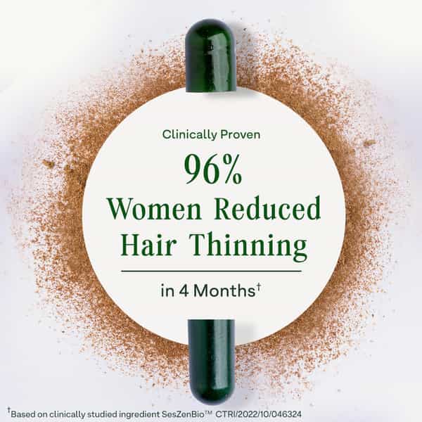 Oziva Advanced Hair Growth Actives Reduces Thinning Hair & Improves Scalp Coverage | 90 Capsules
