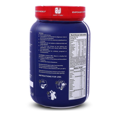 Apex Vitals Whey 2 Pure Grass-Fed Whey Isolate Digestive Enzymes 25+ Ser White Chocolate Almond