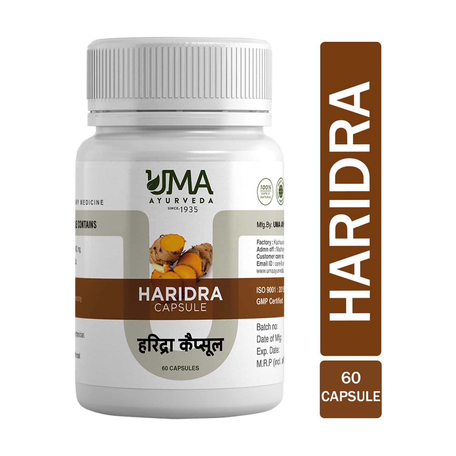 Uma Ayurveda Haridra Capsule Ayurvedic Capsules 60 Caps