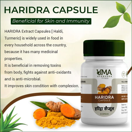 Uma Ayurveda Haridra Capsule Ayurvedic Capsules 60 Caps