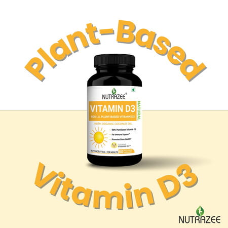 Nutrazee Vegan Vitamin D3 Supplement Plant Based Liquid Filled Capsules 60 Capsules