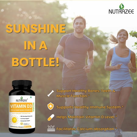 Nutrazee Vegan Vitamin D3 Supplement Plant Based Liquid Filled Capsules 60 Capsules