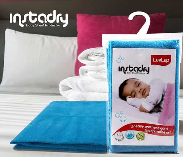 Luvlap Instadry Extra Absorbent Dry Sheet Bed Protector Royal Blue 0M Large 100X140cm