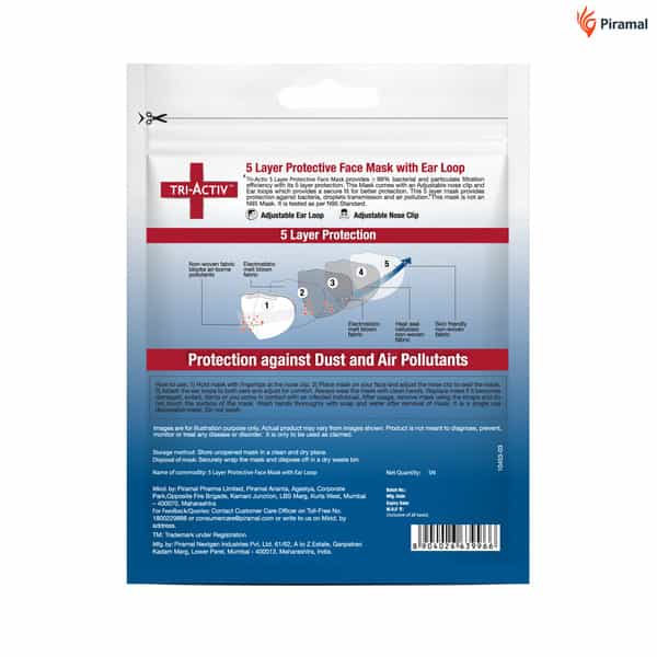 Tri-Activ 5 Layer Protective Mask With Ear Loop
