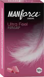 Manforce Ultra Feel Bubblegum Flavoured Box Of 10 Condoms