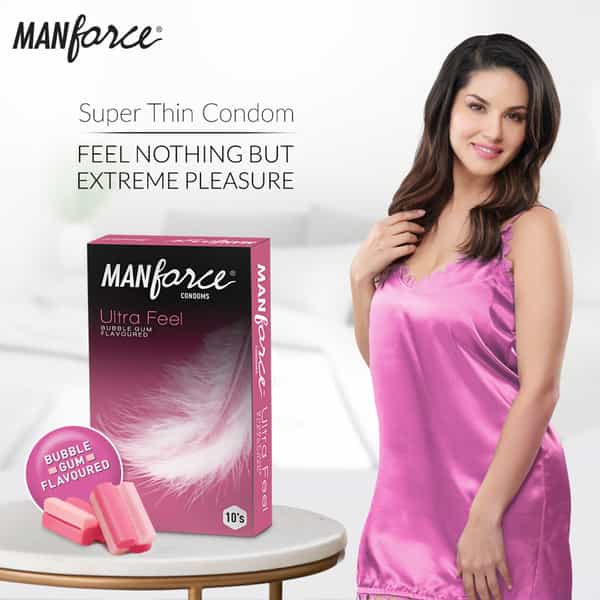 Manforce Ultra Feel Bubblegum Flavoured Box Of 10 Condoms