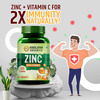 Himalayan Organics Zinc With Vitamin C | 2x Immunity | Bottle | 120 Tablets