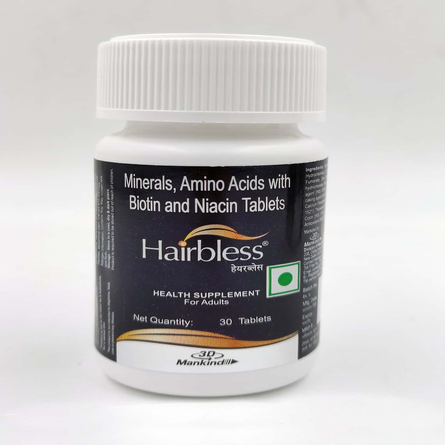Buy HAIRBLESS HEALTH SUPPLEMENT BOTTLE OF 30 TABLETS Online & Get Upto