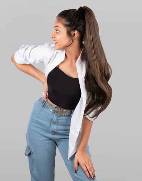 Streak Street Straight Mix Brown Ponytail
