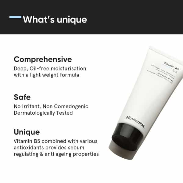 Vitamin B5 10% Oil Free Moisturizer With Zinc | Copper | Magnesium & Ha For Oily Ski
